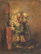 Vincent Van Gogh Vase with Carnation and Roses and a Bottle (nn04) oil on canvas